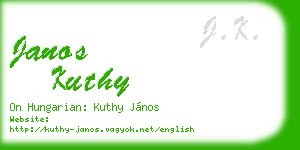 janos kuthy business card